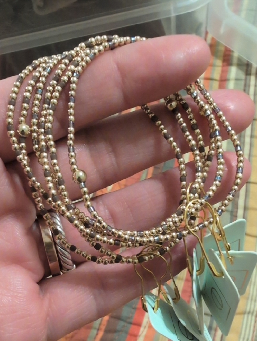 Enewton taupe & Chocolate Beaded Bracelet Lot